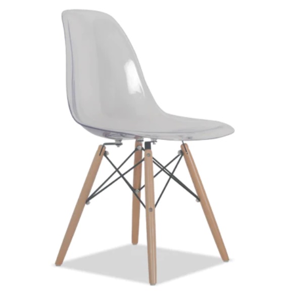 SILLA WOODY SIDE PATA NATURAL- TRANSPARENTE